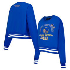 NBA - Golden State Warriors Pro Standard Women's Area Code Cropped Pullover Sweatshirt - Royal