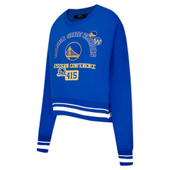 NBA - Golden State Warriors Pro Standard Women's Area Code Cropped Pullover Sweatshirt - Royal