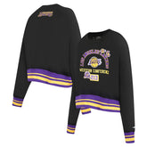 NBA - Los Angeles Lakers Pro Standard Women's Area Code Cropped Pullover Sweatshirt - Black