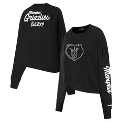 NBA - Memphis Grizzlies Pro Standard Women's Paint The City Cropped Pullover Sweatshirt - Black