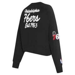 NBA - Philadelphia 76ers Pro Standard Women's Paint The City Cropped Pullover Sweatshirt - Black
