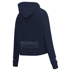 NBA - Memphis Grizzlies Pro Standard Women's Jewels Cropped Pullover Hoodie - Navy