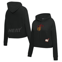 NBA - Miami Heat Pro Standard Women's Jewels Cropped Pullover Hoodie - Black