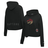 NBA - Toronto Raptors Pro Standard Women's Jewels Cropped Pullover Hoodie - Black