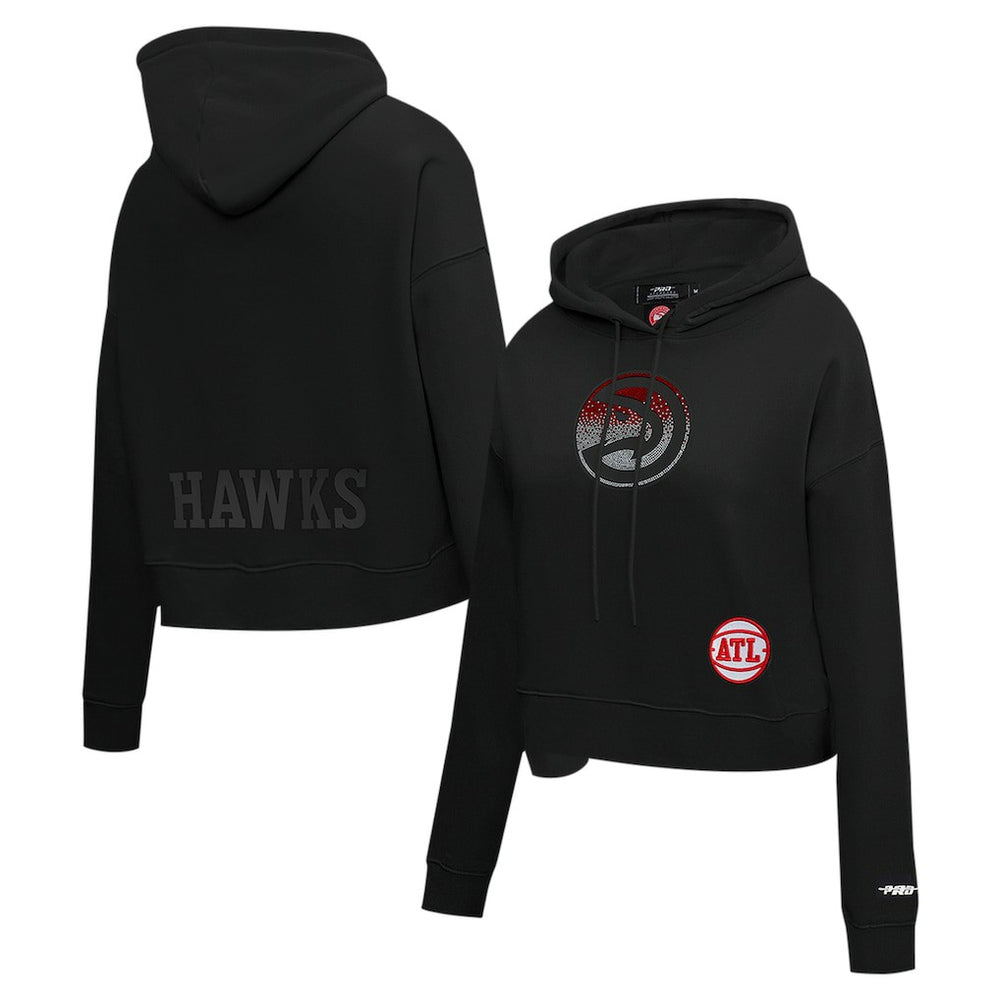 NBA - Atlanta Hawks Pro Standard Women's Jewels Cropped Pullover Hoodie - Black