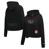 NBA - Atlanta Hawks Pro Standard Women's Jewels Cropped Pullover Hoodie - Black