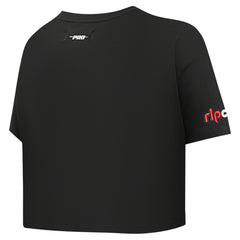 NBA - Portland Trail Blazers Pro Standard Women's Jewels Boxy Cropped T-Shirt - Black