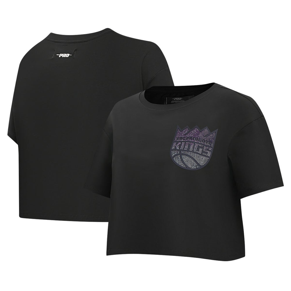 NBA - Sacramento Kings Pro Standard Women's Jewels Boxy Cropped T-Shirt - Black
