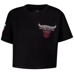NBA - Chicago Bulls Pro Standard Women's Jewels Boxy Cropped T-Shirt - Black