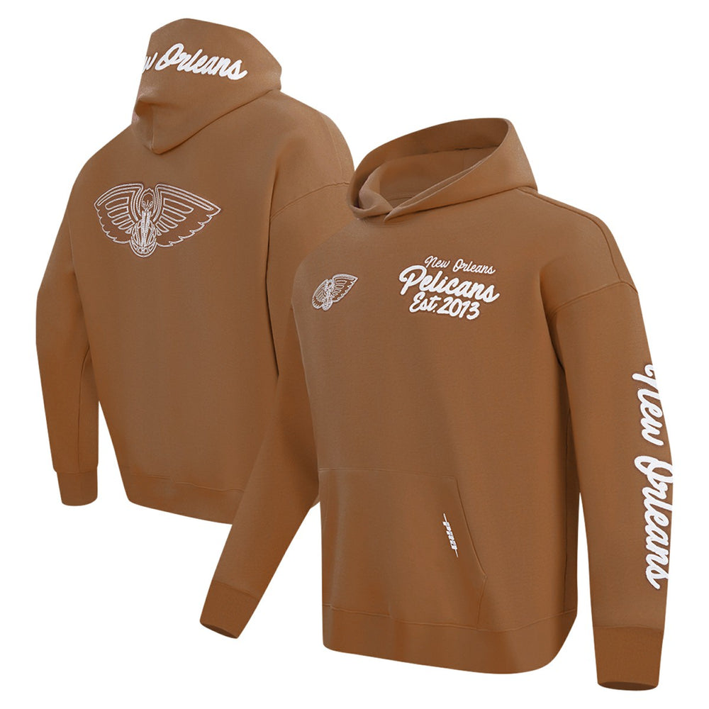 NBA - New Orleans Pelicans Pro Standard Paint the City Drop Shoulder Pullover Hoodie - Brown
