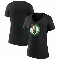 NBA - Boston Celtics Women's Primary Logo V-Neck T-Shirt - Black