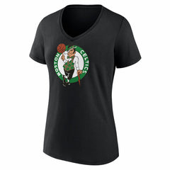 NBA - Boston Celtics Women's Primary Logo V-Neck T-Shirt - Black