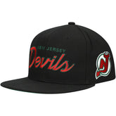 New Jersey Devils - Mitchell & Ness Core Team Script 2.0 Snapback Hat Black