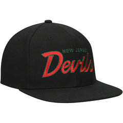 New Jersey Devils - Mitchell & Ness Core Team Script 2.0 Snapback Hat Black