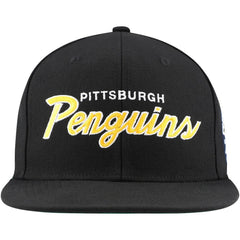 Pittsburgh Penguins Mitchell & Ness Core Team Script 2.0 Snapback Hat Black