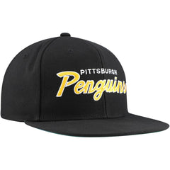 Pittsburgh Penguins Mitchell & Ness Core Team Script 2.0 Snapback Hat Black