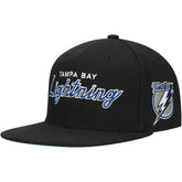 Tampa Bay Lightning - Mitchell & Ness Core Team Script 2.0 Snapback Hat Black