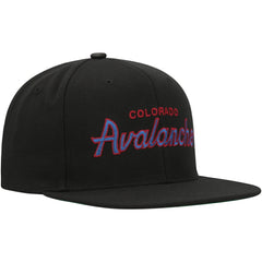 Colorado Avalanche - Mitchell & Ness Core Team Script 2.0 Snapback Hat Black