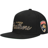 Florida Panthers - Mitchell & Ness Core Team Script 2.0 Snapback Hat Black