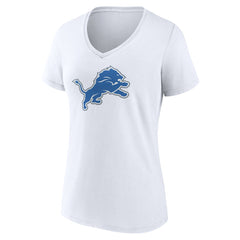 Detroit Lions Women's Primary Logo V-Neck T-Shirt White - NFL