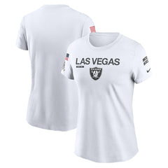 Las Vegas Raiders Women's 2024 Salute To Service Legend Performance T-Shirt White - Nike