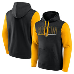 Boston Bruins Logo Athletic Deliver Fleece Pullover Hoodie Black