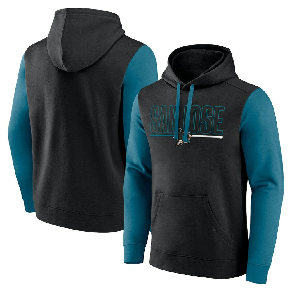 San Jose Sharks - Logo Athletic Deliver Fleece Pullover Hoodie Black