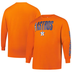 Houston Astros Profile Big & Tall Two-Hit Long Sleeve T-Shirt discount