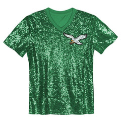 Jalen Hurts Philadelphia Eagles Girls Youth Sequin V-Neck Fashion Jersey Kelly Green - NFL