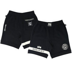 NBA - Brooklyn Nets NBA x Two Hype Unisex Culture & Hoops Premium Classic Fleece Shorts - Black
