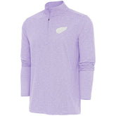 Detroit Red Wings - Antigua White Logo Hunk Quarter-Zip Pullover Lavender
