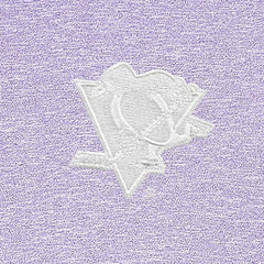 Pittsburgh Penguins Antigua White Logo Hunk Quarter-Zip Pullover Lavender