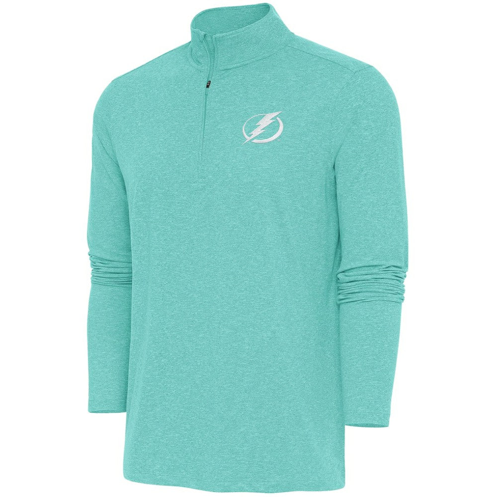 Tampa Bay Lightning - Antigua White Logo Hunk Quarter-Zip Pullover Mint