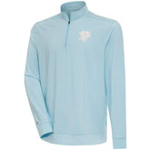 Pittsburgh Penguins Antigua White Logo Bright Quarter-Zip Pullover Powder Blue