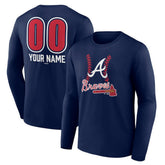 Atlanta Braves Personalized Name & Number Fastball Long Sleeve T-Shirt Sale