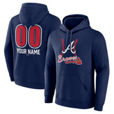 Atlanta Braves Personalized Name & Number Fastball Pullover Hoodie Online