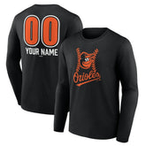 Baltimore Orioles Personalized Name & Number Fastball Long Sleeve T-Shirt for sale