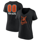 Baltimore Orioles Women's Personalized Name & Number Fastball V-Neck T-Shirt for sale