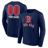 Boston Red Sox Personalized Name & Number Fastball Long Sleeve T-Shirt On Sale