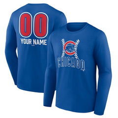 Chicago Cubs Personalized Name & Number Fastball Long Sleeve T-Shirt On Sale