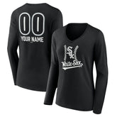 Chicago White Sox Women's Personalized Name & Number Fastball Long Sleeve V-Neck T-Shirt for sale