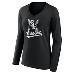 Chicago White Sox Women's Personalized Name & Number Fastball Long Sleeve V-Neck T-Shirt for sale
