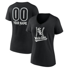 Chicago White Sox Women's Personalized Name & Number Fastball V-Neck T-Shirt for sale