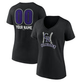 Colorado Rockies Women's Personalized Name & Number Fastball V-Neck T-Shirt for sale