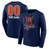 Detroit Tigers Personalized Name & Number Fastball Long Sleeve T-Shirt Near Me
