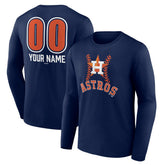 Houston Astros Personalized Name & Number Fastball Long Sleeve T-Shirt On Sale