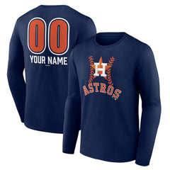 Houston Astros Personalized Name & Number Fastball Long Sleeve T-Shirt On Sale