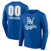 Los Angeles Dodgers Personalized Name & Number Fastball Long Sleeve T-Shirt Lifestyle