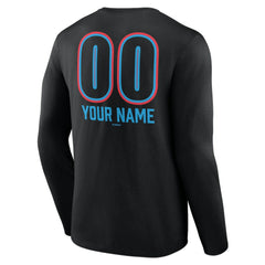 Miami Marlins Personalized Name & Number Fastball Long Sleeve T-Shirt On Sale