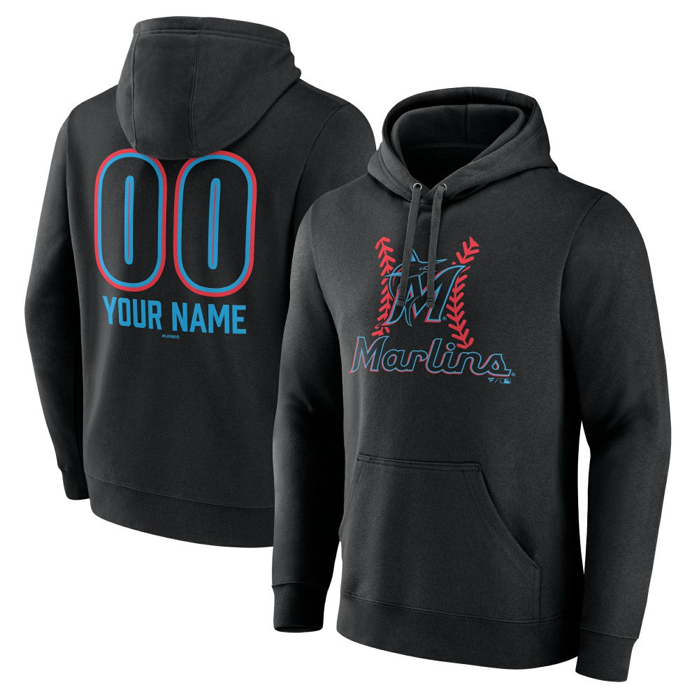Miami Marlins Personalized Name & Number Fastball Pullover Hoodie Near Me